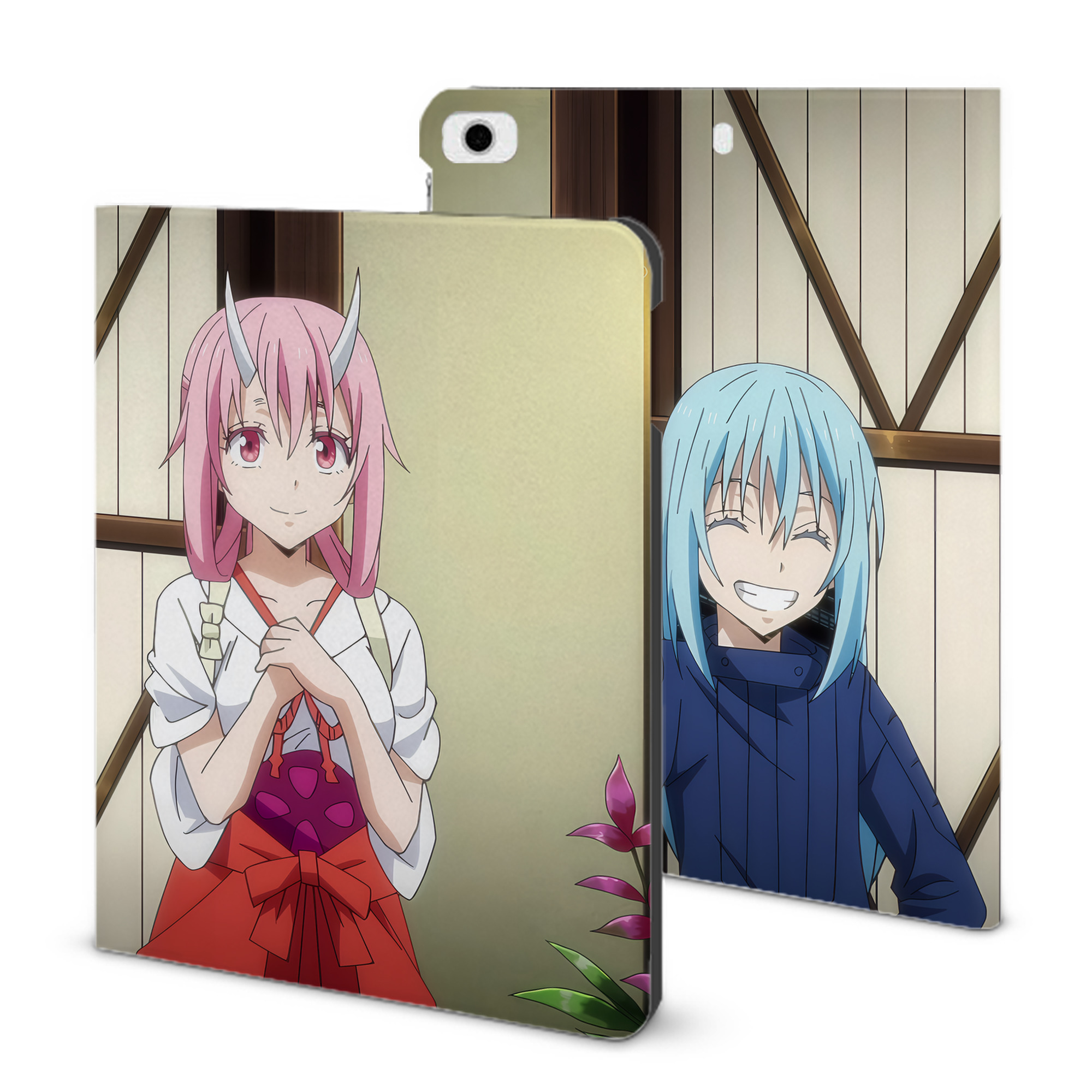 （画像用） 転スラ Regarding Reincarnated to Slime IPad ケース ブック型 PUレザー TPU 耐衝撃 軽量 薄型 ペン収納なし 全面保護 IPad 各モデル対応
